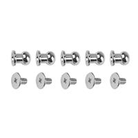 Silver Plated Base Metal Screwback Buttons For Leather, 7mm (5 pairs)