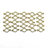 Gold Plated Base Metal Wave Spacer Beads, 25pcs 