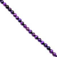 Purple Tigers Eye Gemstone Strand Approx 180cts