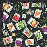 Certified Delicious Seed Packets On Black Fabric 0.5m