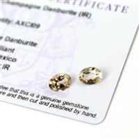 1.85cts Champagne Danburite 8x6mm Oval Pack of 2 (I)