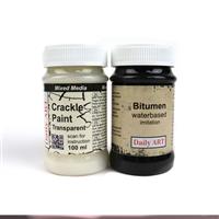 Daily Art Crackle Paint & Waterbased Bitumen, 100ml Each 