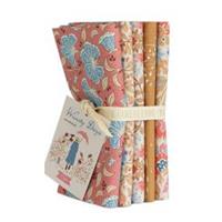 Tilda Windy Days Camel & Coral FQ Pack of 5 Pieces