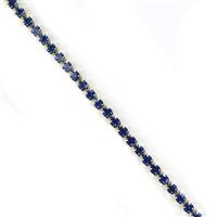 Silver Plated Base Metal Glass Light Sapphire 4mm Cupchain, 50cm Strand