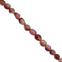 25cts Bi Colour Tourmaline Smooth Nuggets 3 to 7mm, 19cm Strand
