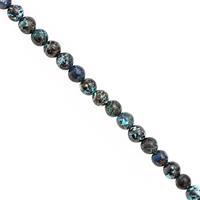 38cts Chrysocolla Smooth Round Approx 4mm, 30cm Strand