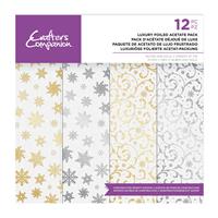Luxury Foiled Acetate Pack - Gold & Silver - 12 sheets