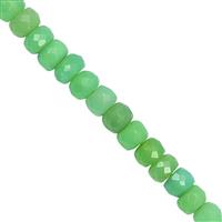 55cts Chrysoprase Faceted Roundelles Approx 4x2 to 6x5mm, 20cm Strand