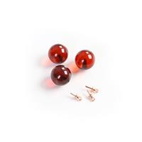 Baltic Cherry Amber Round Pendants With Rose Gold Plated Sterling Silver Peg, Approx. 12mm (3pk)