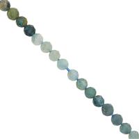 12cts Grandidierite Gemstone Faceted Rounds Approx 4mm, 14cm Strand.