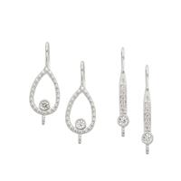 925 Sterling Silver With 0.48cts White Zircon Round Earrings (2 Designs)