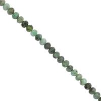 Vault Raider Deals! 15cts Sakota Emerald faceted Rondelles Approx 4mm, 15cm Strand
