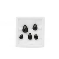 32cts Black Obsidian Plain Drops Approx 10x7 to 16x12mm Gemstone (Set of 5 Pcs)