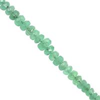7cts Colombian Emerald Faceted Rondelle Approx 1 to 3mm, 15cm Strand 