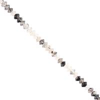 15cts Black Rutile Faceted Saucers Approx 3x2mm, 28cm Strand.