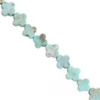 20cts Turquoise Smooth leaf clover Approx 7 to 8mm, 15cm Strand