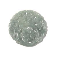 80cts Type A Jadeite Hollow Carving Flower Pendant, Approx 50mm, 1pcs