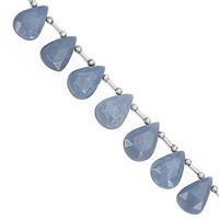 78cts Blue Opal Top Side Drill Faceted Pear Approx 14x9 to 20.5x13mm, 20cm Strand with Spacers