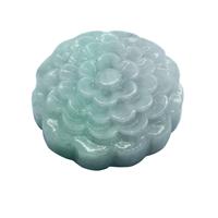 150cts Type A Green Jadeite Carved Chrysanthemum, Approx. 30mm to 40mm, Horizonatal Drilled
