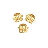 Gold Plated 925 Sterling Silver Love Bird Cage Connectors Approx 12x14mm 3pcs