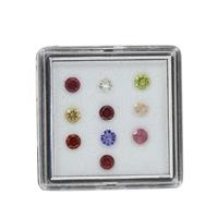 1cts Multi Colour Round Cut Approx 3mm Gemstones (Set of 10)