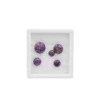 25cts Charoite Cabochon Round Approx 8 to 14mm Gemstone (Set of 5 Pcs)