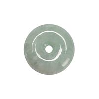 20cts Type A White & Green Jadeite Donut Approx 25mm 1pc