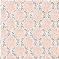 Lewis & Irene Spring Hare Reloved Collection Trailing Leaves Grey Blush Fabric 0.5m