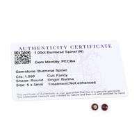 1cts Burmese Spinel 5x5mm Round Pack of 2 (N)