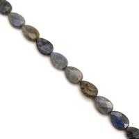 150cts Labradorite Faceted Pears Approx 14x10mm, 38cm Strand