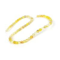 80cts Yellow Banded Agate Plain Round Approx 6mm, 36cm Strand