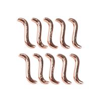 Rose Gold Plated Base Metal Curved Spacer Beads - to fit 6mm beads - (10pk)