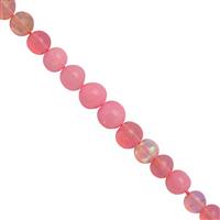 9cts Pink Ethiopian Opal Graduated Plain Round Approx 2 to 5mm, 14cm Strand With Spacers 