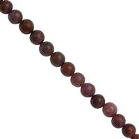 65cts Indian Ruby Plain Rounds Approx 5 to 6mm, 25cm Strand