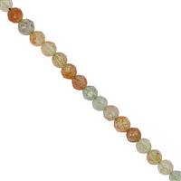 30cts Oregon Sunstone Faceted Round Approx 3.5 to 4mm, 30cm Strand