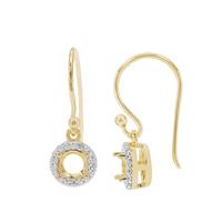 Gold Plated 925 Sterling Silver Round Earrings Mount (To fit 5mm gemstone) Inc. 0.25cts White Zircon Brilliant Cut Round 1mm - 1 Pair