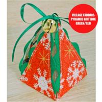 Village Fabrics Pyramid Gift Box Green/Red