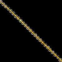 10cts Golden Rutile Faceted Round Approx 2mm, 38cm Strand