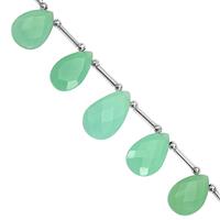 55cts Chrysoprase Faceted Pear Approx 13x9 to 18x12mm,16cm Strand With Spacers