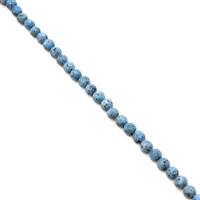170cts Frosted Blue spot Sesame Jasper Rounds Approx 8mm, 38cm Strand