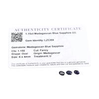 1.15cts Madagascan Blue Sapphire 6x4mm Fancy Pack of 3 (U)