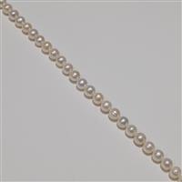 White Freshwater Cultured Potato Pearls Approx 7-8mm, 38cm Strand