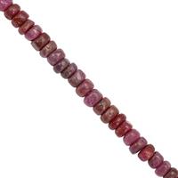 45cts Natural Ruby Smooth Rondelle Approx 3 to 5mm, 20cm Strand