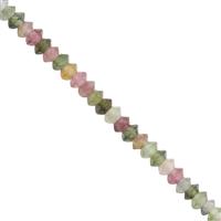 14cts Multi-Colour Tourmaline Faceted Saucer Approx 2.5x1.5 to 3x2mm, 25cm Strand