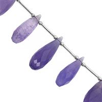 95cts Lavender Fluorite Faceted Elongated Drops Approx 24x8 to 30x10mm, 11cm Strand With Spacers