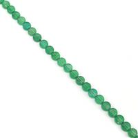 65cts Green Agate Faceted Coins Approx 6mm, 38cm Strand