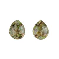 6.65cts Copper Mojave Peridot 12x10mm Pear Pack of 2 (R)