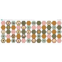 Beekeeper Cottage  Large Hexies Fabric Panel (140 x 59cm)