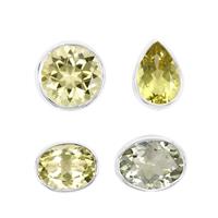 8.40cts Mixed Gemstone Collets – 4pcs 2 x Oval, Round & Pear