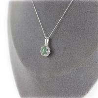 Double Sided Gallery Setting - 925 Sterling Silver Double Gallery Pendant with 10x8mm Oval Green Jadeite Cab  & 10x8mm Oval Black Jadeite